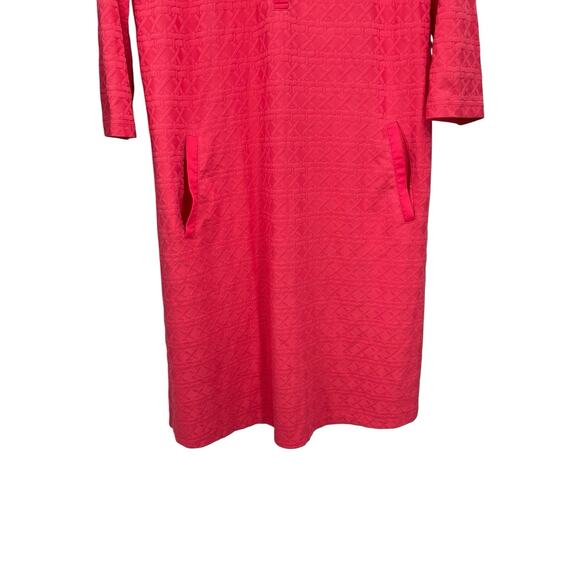 J McLaughlin Dress Coral Textured 3/4 Sleeve Size Small - Picture 3 of 12